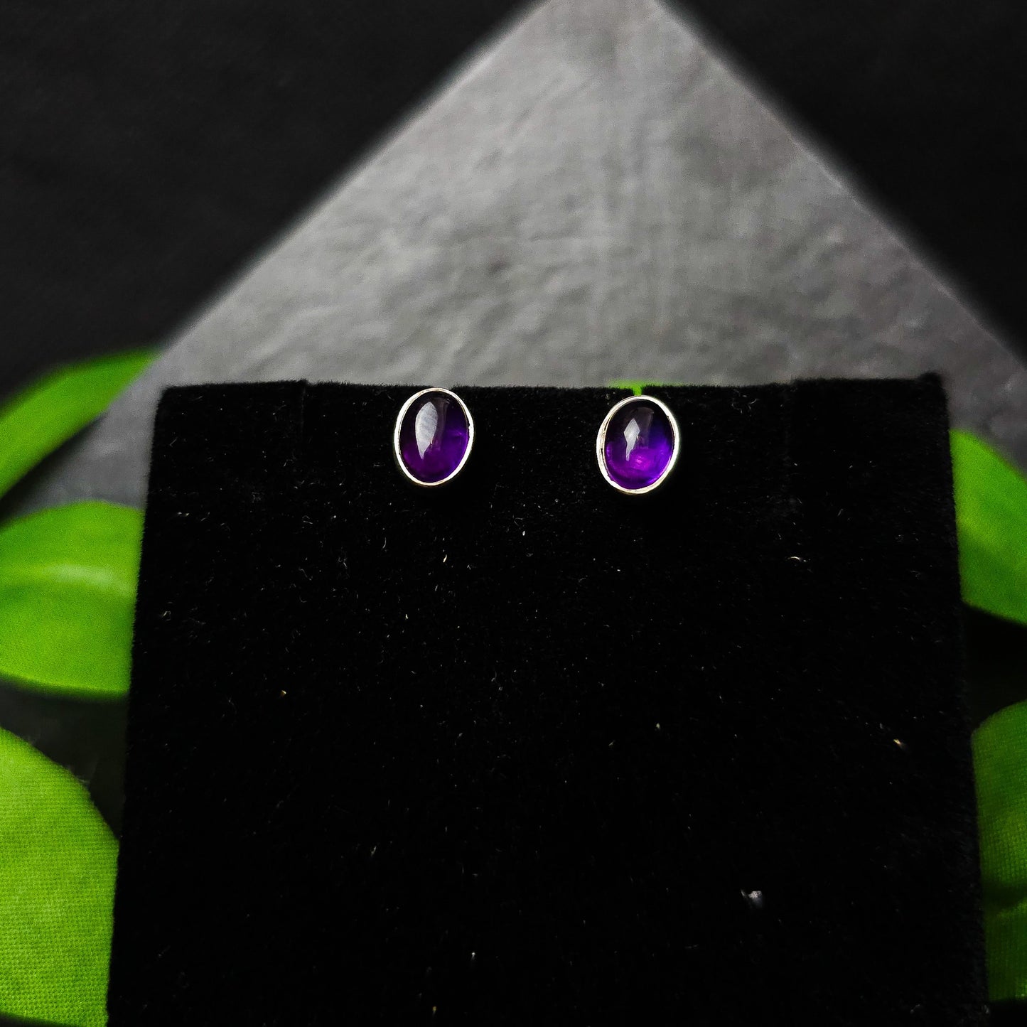 Amethyst Oval Stud Earrings No. 631