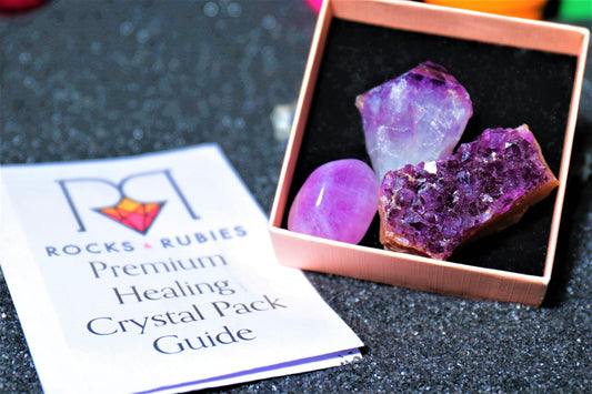 Amethyst Protection and Addiction Healing Crystal Pack