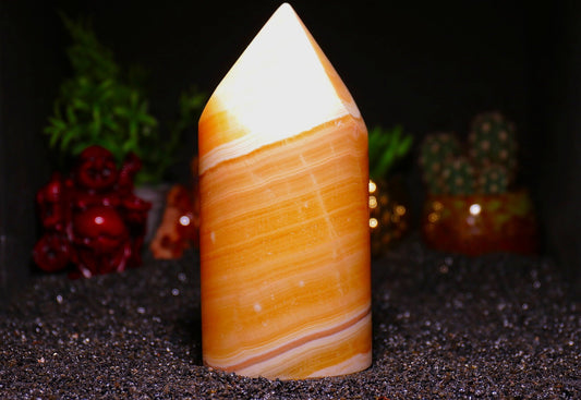 Orange Onyx Calcite Point