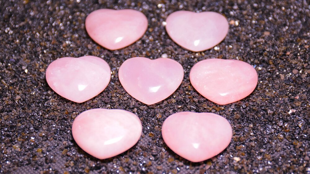 Rose Quartz Hearts 40mm