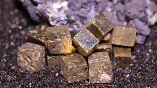 Pyrite natural cubes