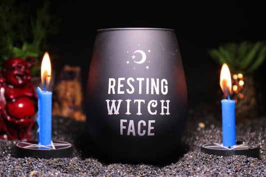Resting Witch Face Wine Glass