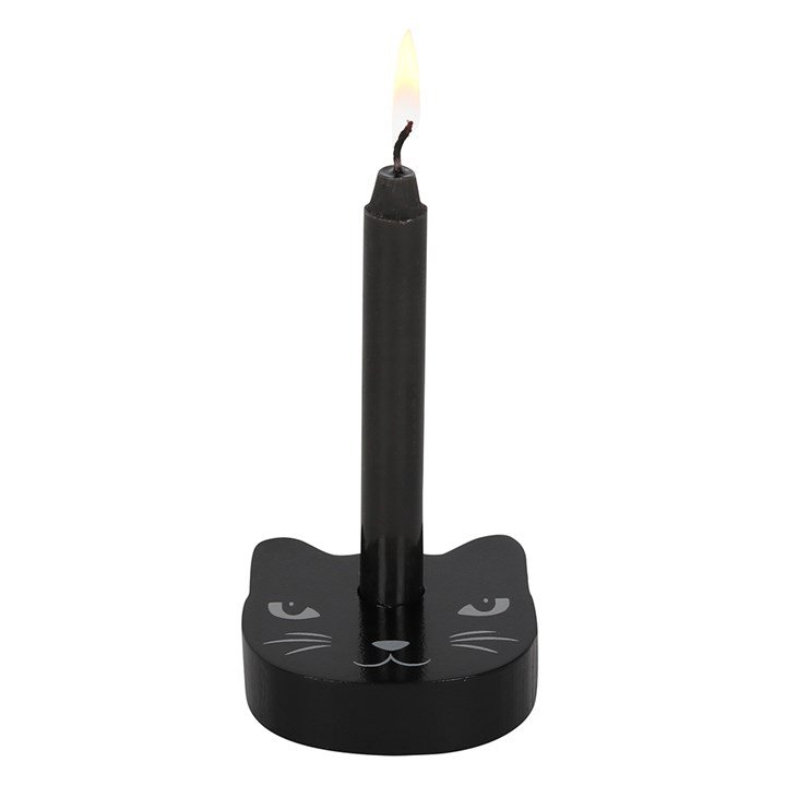 Black Cat Spell Candle Holder