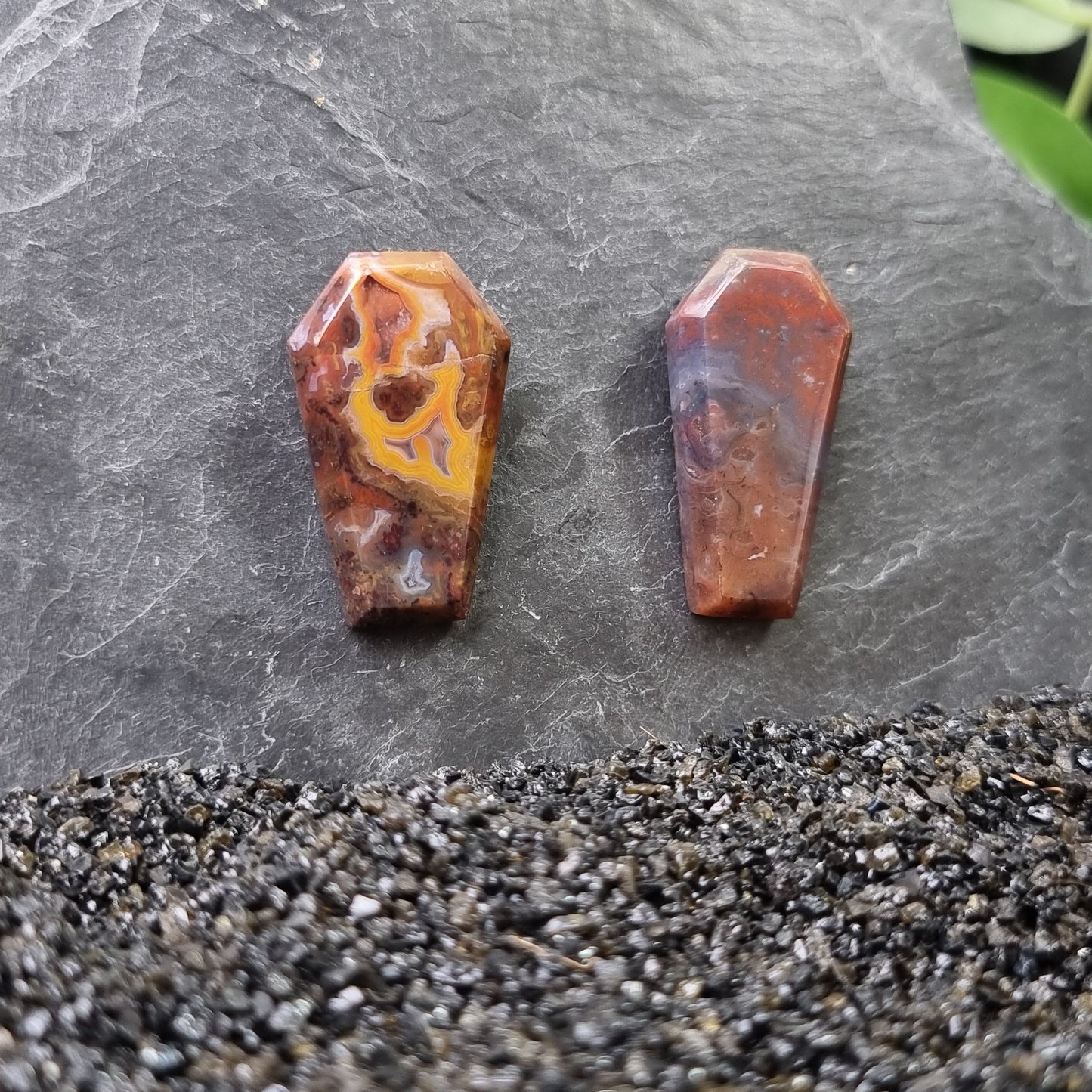 Red Moss Agate Coffin