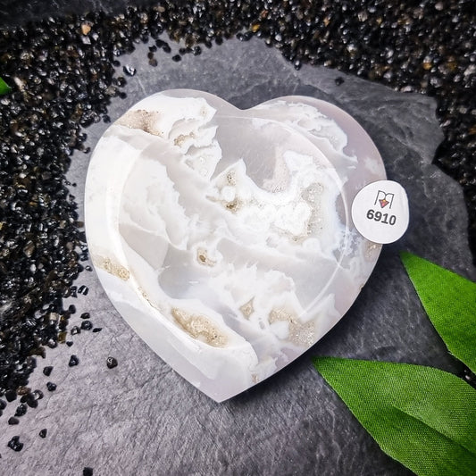 Snow Agate Heart Bowls