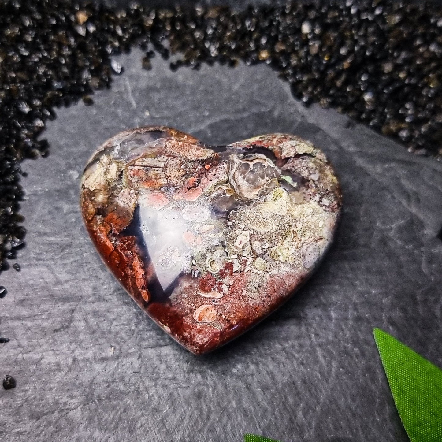 Messy Moss Agate Hearts