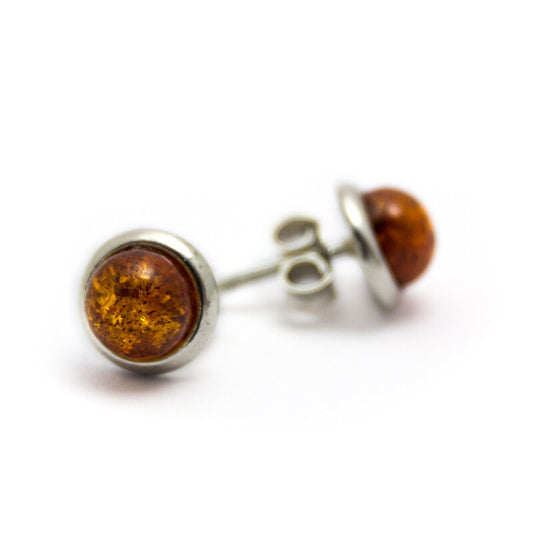 Amber Studs 925 Silver