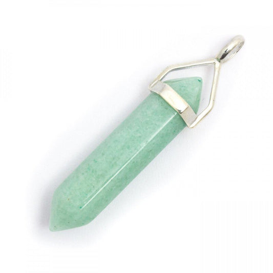 Green Aventurine DT Point Silver Pendant