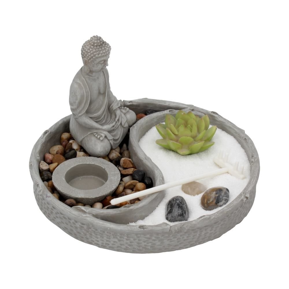 26cm Yin and Yang Zen Garden with Buddha