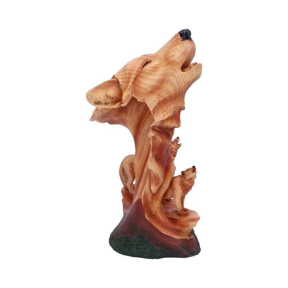 Natural Symphony Howling Woves Wood Effect Bust