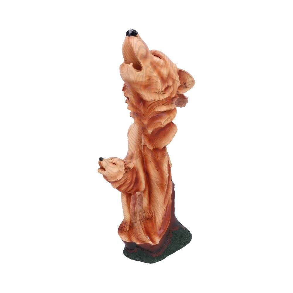 Melody Howling Wolves Wood Effect Bust