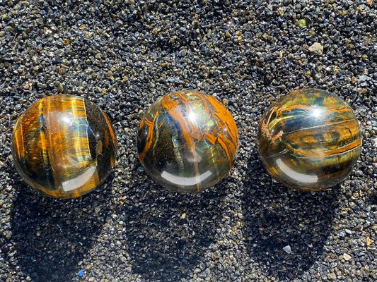 Tigers eye Spheres