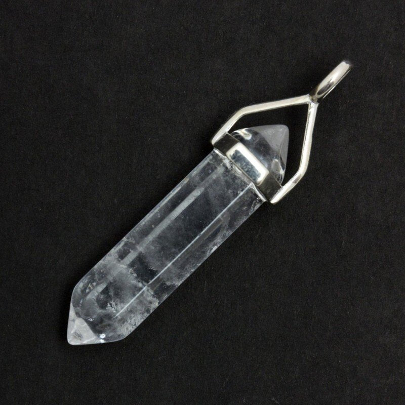 Clear Quartz Crystal DT Point Pendant