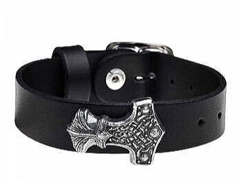 Thors Hammer Leather Bracelet